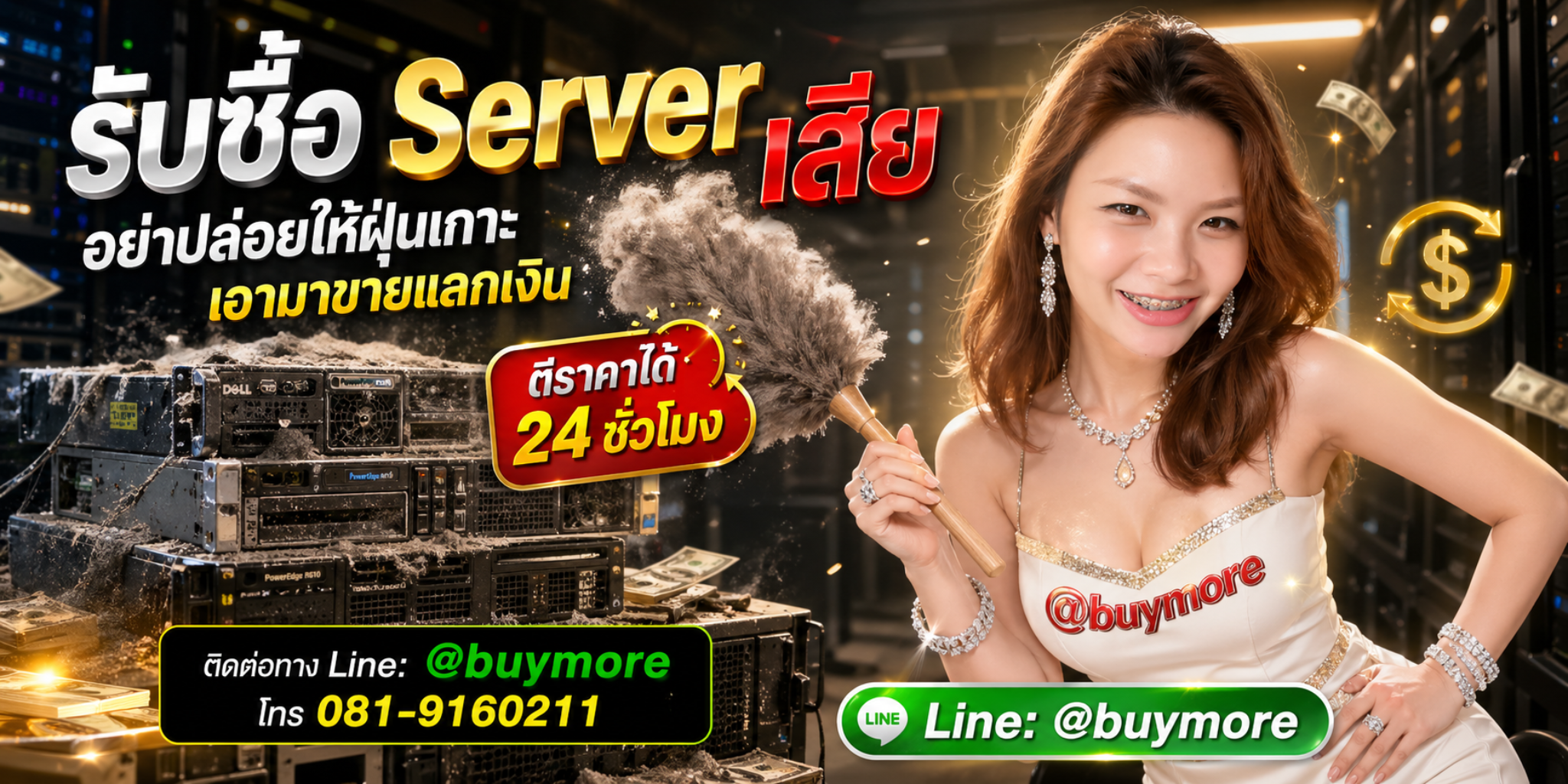 รับซื้อเซิร์ฟเวอร์เสีย โทร 081-9160211 LINE @buymore